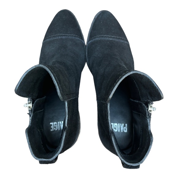 Paige Women’s 8 Jessie Black Suede Ankle Boots, Paige Leather Booties - Picture 9 of 11